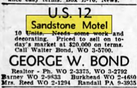 Sandstone Motel - June 1954 Ad